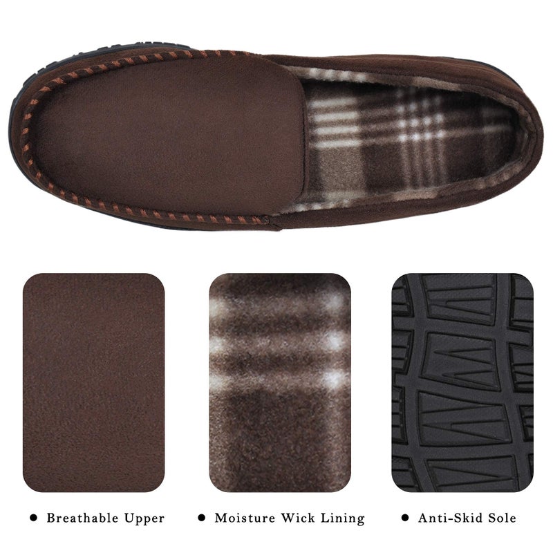 MIXIN Slippers for Men House Shoes Moccasin with Comfortable Memory Foam Indoor Outdoor brown 10 - Image 5
